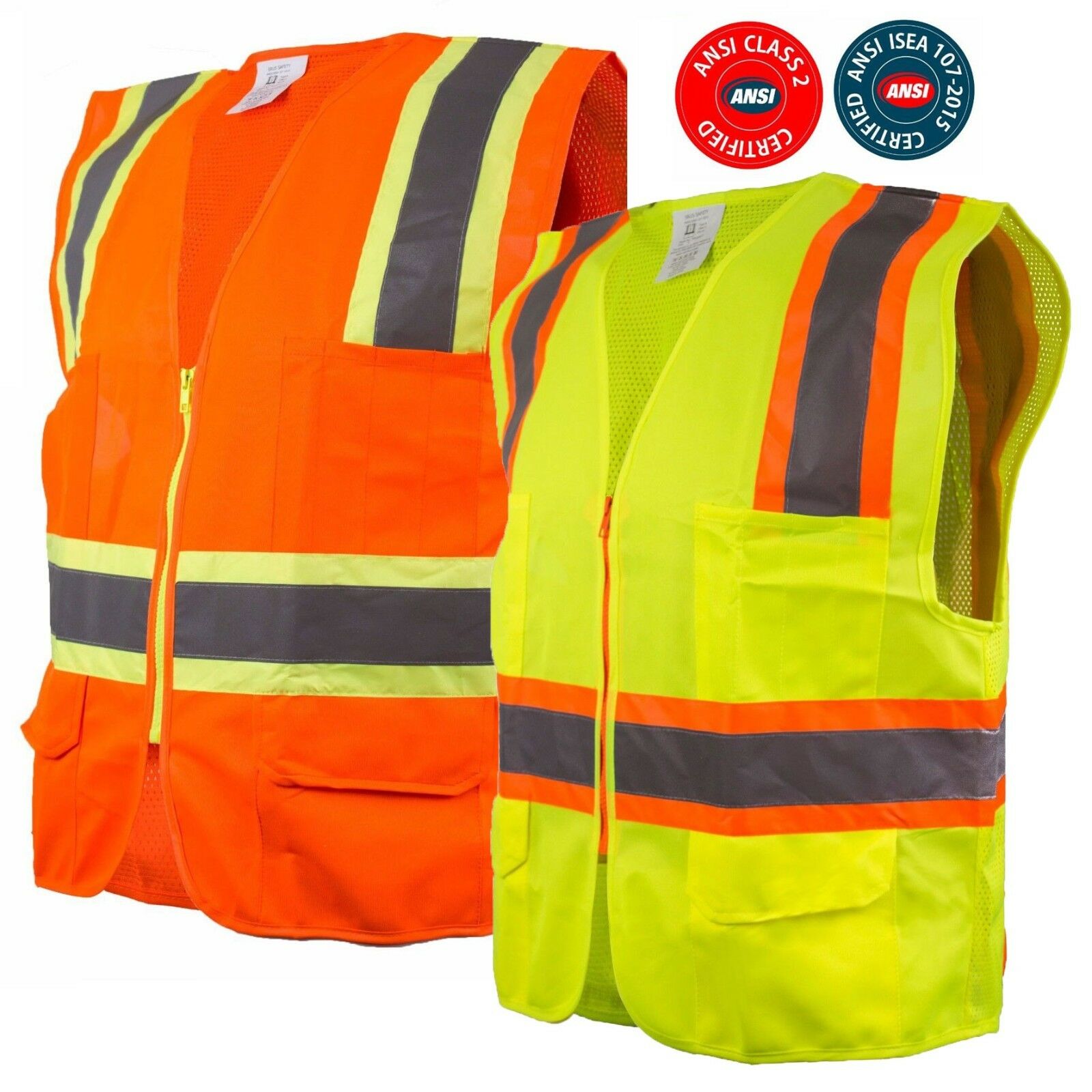 Class 2 Tone High Visibility Construction Safety Vest, Reflective Vest -9811/12
