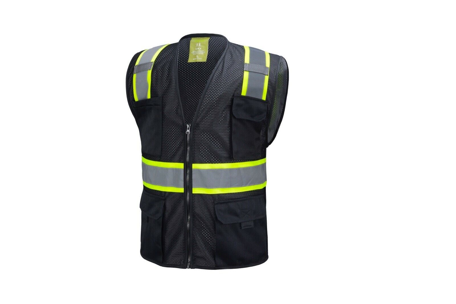 Black Two Tones Safety Vest ,with Multi-pocket Tool