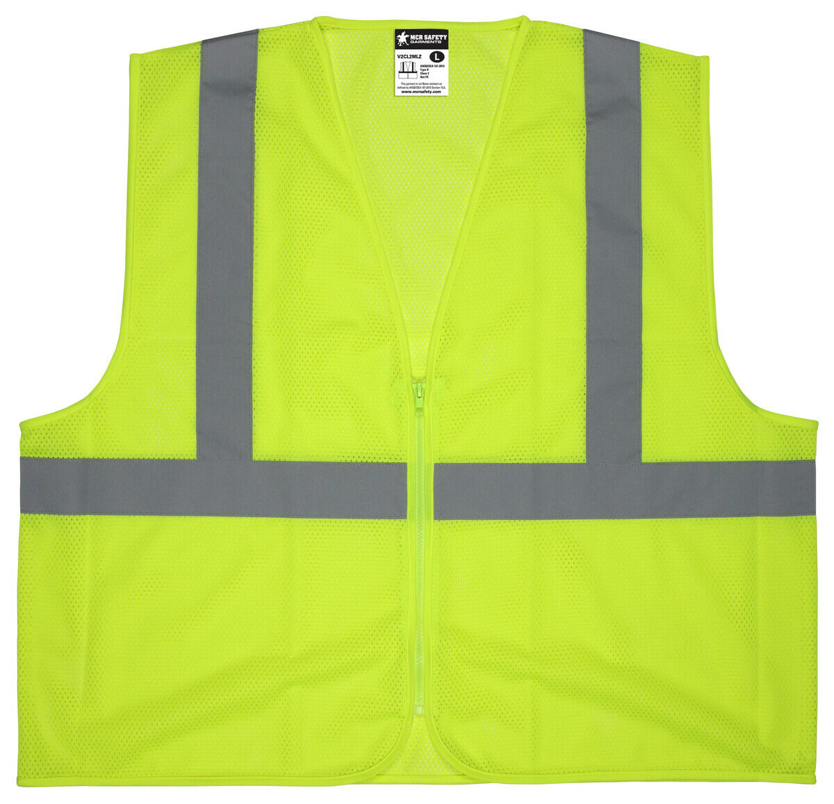 Class 2 Mesh High Visibility Safety Vest, Ansi / Isea 107-2015 - (v2cl2mlz)