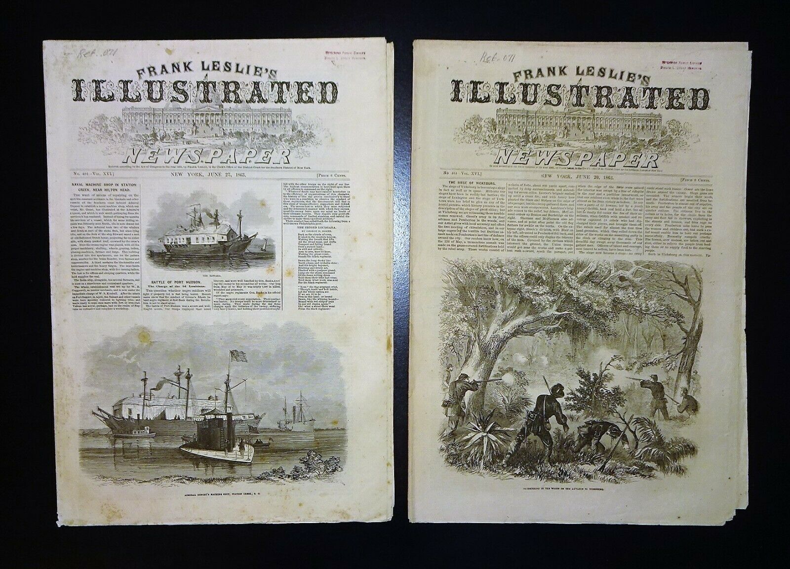1863 Frank Leslies Newspaper, Civil War Content, 2 June Issues, Lincoln Cartoon