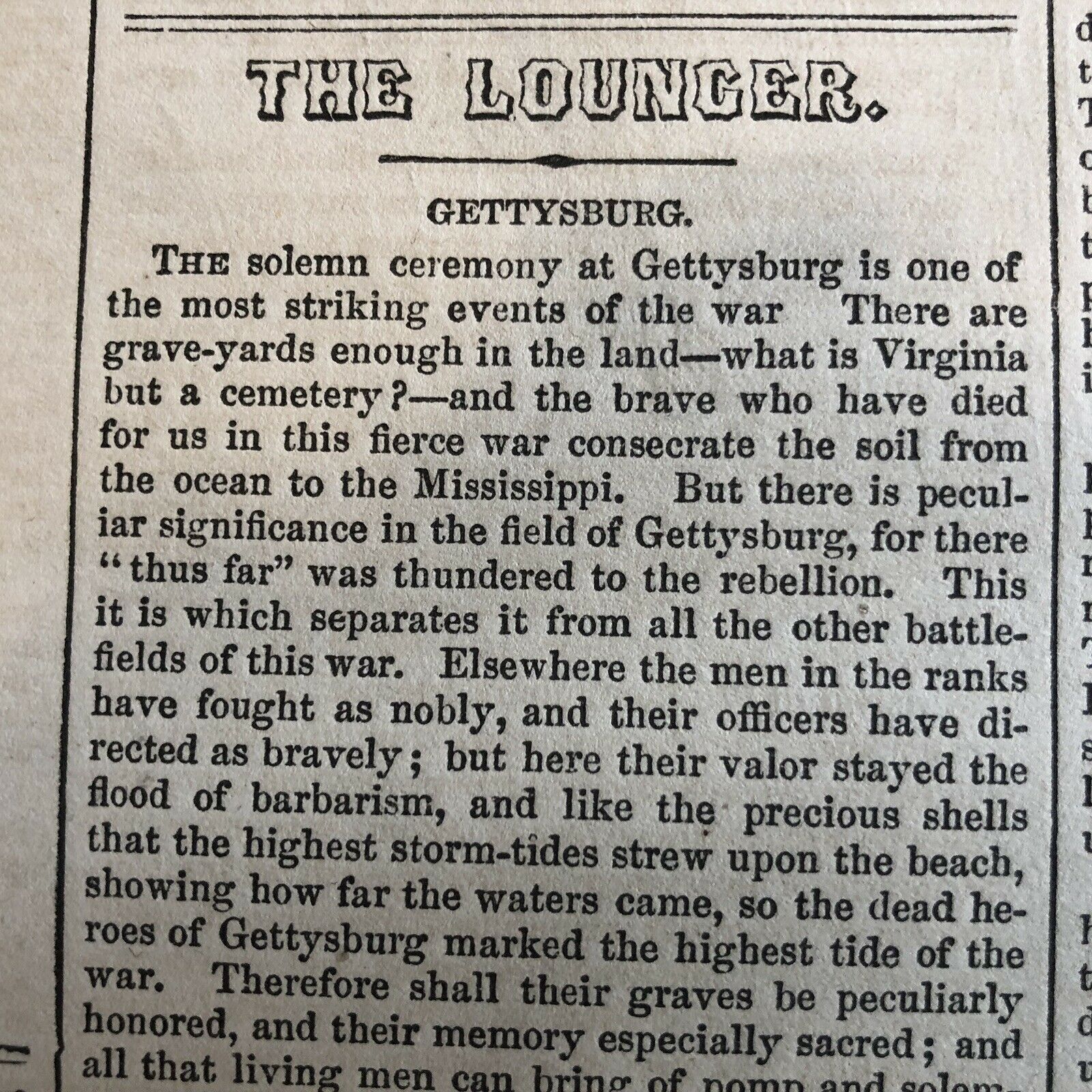 1863 Civil War Newspaper Lincolns Gettysburg Address Nast Thanksgiving Poster