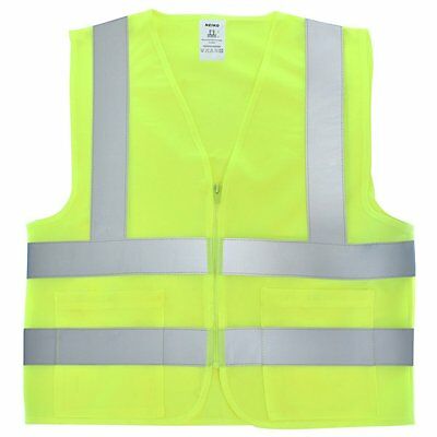Neiko 2 Pockets Neon Yellow Safety Vest With Reflective Strips Ansi/isea  Xl